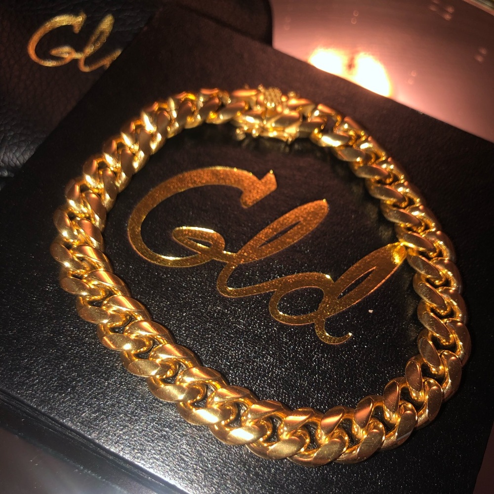 18k gold platted 12mm Miami Cuban 9” by Gld.